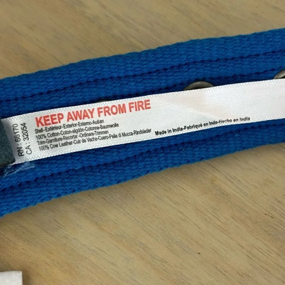 Free people Avril grommet leather woven belt cobalt blue S/M new